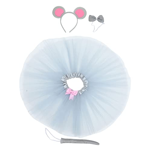 NOLITOY Mäusekostüm Set Karneval Tierkostüm Accessoires mit Ohren Haarreif Schleife und für Geburtstag Halloween Cosplay Party von NOLITOY