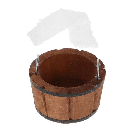 NOLITOY Maßstab Holz Badewanne mit Schaumbadspielzeug und Handtuch Authentische Puppenhaus Möbel Zubehör für Kreative Spielmöglichkeiten und Dekoration von NOLITOY