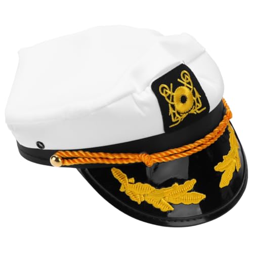 NOLITOY Matrosenhut Unisex Verstellbar Marine Kapitänshut Party Cosplay Kostüm Accessoire Für Erwachsene von NOLITOY