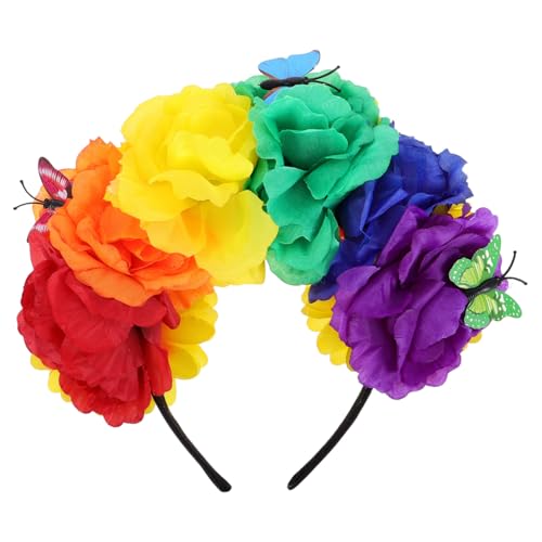 NOLITOY Mexikanisches Blumen stirnband Weiches Bequemes Kopfschmuck für Damen und Mädchen Geeignet für Halloween Karneval Festival Kostüm party Vielseitiger Mexikanischer Blumenkranz NOLITOY Mexikanisches Blumen stirnband Weiches Bequemes Kopfschmuck für Damen und Mädchen Geeignet für Halloween Karneval Festival Kostüm party Vielseitiger Mexikanischer Blumenkranz von NOLITOY