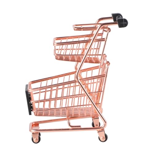 NOLITOY Mini Doppelstöckiger Einkaufswagen aus Rosa Gold Simulations Trolley für Rollenspiel Kaufladen Zubehör Kreatives Aufbewahrungsspielzeug für Mädchen Jungen NOLITOY Mini Doppelstöckiger Einkaufswagen aus Rosa Gold Simulations Trolley für Rollenspiel Kaufladen Zubehör Kreatives Aufbewahrungsspielzeug für Mädchen Jungen von NOLITOY