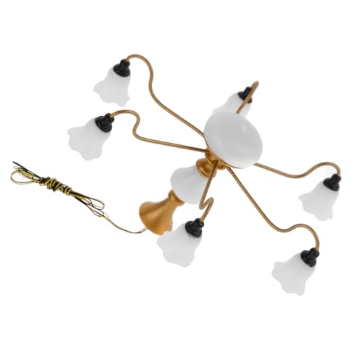 NOLITOY Mini Kronleuchter Modell Miniatur Dekoration Für Zuhause Moderne Kleine Innenlampe Im Puppenhausstil Mini Puppenhäuser Für Mädchen Kleine Süße Lichtpuppen Miniaturmöbel von NOLITOY