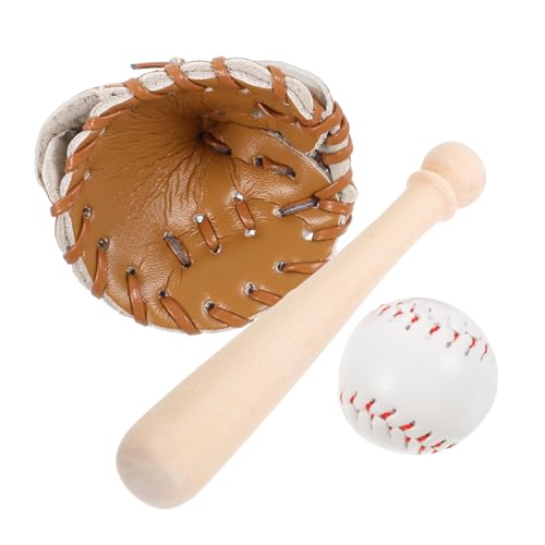 NOLITOY Miniatur Baseball aus Realistische Mini Baseballschläger Deko Kreative Miniatur Sportspielzeug Dekoration für Puppenhäuser und Partydeko NOLITOY Miniatur Baseball aus Realistische Mini Baseballschläger Deko Kreative Miniatur Sportspielzeug Dekoration für Puppenhäuser und Partydeko von NOLITOY
