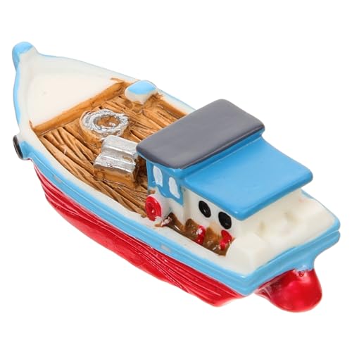 NOLITOY Miniatur Boot Resin Figur Mediterrane Deko DIY Mikro-Landschaft Schreibtisch Ornament Robust Langlebig für Basteln Puppenhaus und Stranddekoration von NOLITOY