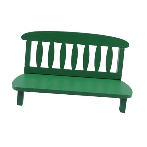 NOLITOY Miniatur Holzbank Modell Vintage Settee Deko Ornament Grün Kreatives Puppenhaus Möbel Accessoire für Foto Requisiten und Wohnraumgestaltung von NOLITOY