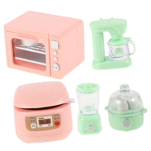 NOLITOY Miniatur Küchenutensilien für Puppenhaus Realistisches mit Ofen Kaffeemaschine und Reiskocher für Kreative Rollenspiele für Kleinkinder und Junge Mädchen von NOLITOY