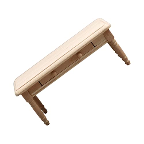 NOLITOY Miniatur Möbel Kleiner Holztisch für Puppenhaus DIY Kinderzimmer Dekoration Unlackierter Teetisch für Miniatur Landschaften und Bastelprojekte von NOLITOY