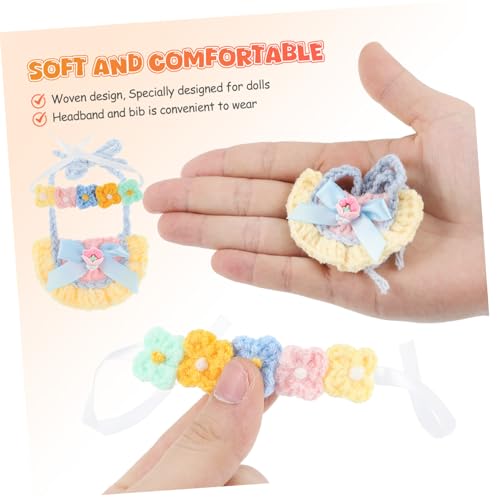 NOLITOY Miniatur Puppenbekleidungs-Set mit Blumen-Haarband und weichen Baumwoll-Accessoires für Puppen Vielseitig als Fotoshooting-Requisite und Alltagsoutfit Geeignet von NOLITOY