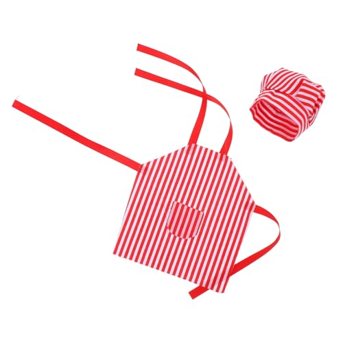 NOLITOY Miniatur Puppenhaus Kochset Teiliges Set mit Rot Weiß Gestreiftem Mini Schürze und Bäckermütze Puppenzubehör für Kreative Bastelideen und Detailreiche Miniaturszenen NOLITOY Miniatur Puppenhaus Kochset Teiliges Set mit Rot Weiß Gestreiftem Mini Schürze und Bäckermütze Puppenzubehör für Kreative Bastelideen und Detailreiche Miniaturszenen von NOLITOY