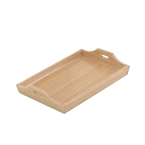 NOLITOY Miniatur Puppenhaus Tabletts Puppenhauszubehör Mini -Tablett für Dollhouse winzig klein für kindergeschenke Mini-Tablett- Puppenhaus Mini-Tablett Beige von NOLITOY
