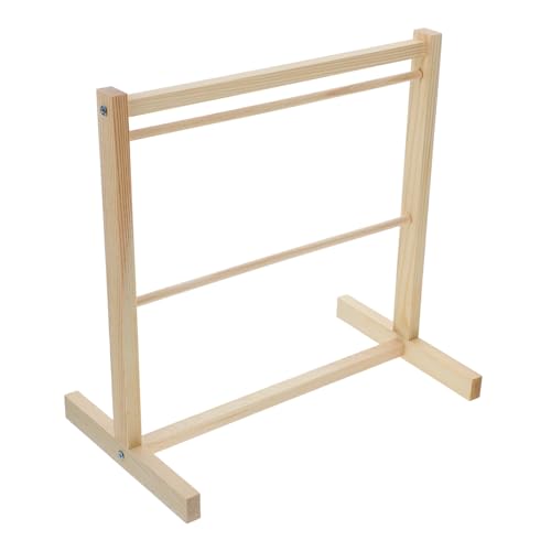 NOLITOY Miniatur Puppenkleiderständer aus stabilem Holz Doppellagig Vielseitiger Puppenzubehör für Puppenkleiderschrank Geeignet für Verschiedene Puppenkleidungsgrößen Stilvoller von NOLITOY
