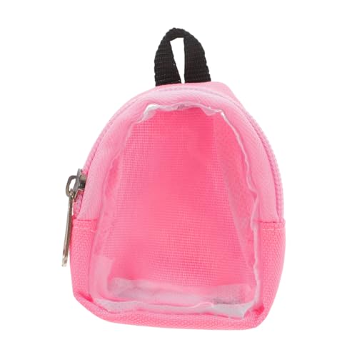 NOLITOY Miniatur Rucksack für Puppen mit Verstellbaren Schulterriemen Transparenter Fenstertasche Kindgerechter Puppenrucksack als Zubehör für Puppenhaus und Spielspaß von NOLITOY