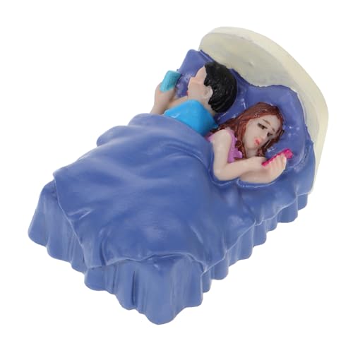 NOLITOY Miniatur Schlafendes Pärchen Figurine Squishy Fidget Dekoration Für Puppenhaus Schlafzimmer Sandtisch Psychologie Modell Zubehör von NOLITOY