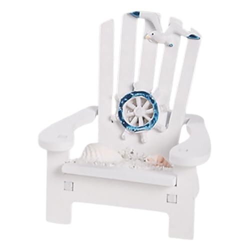 NOLITOY Miniatur Strandstuhl Dekoration Weiß Mediterraner Mini Deck Chair Modell Handliches Puppenhaus Zubehör Kompakte Miniatur Strandliege für Tisch und Garten Dekor Vielseitiges Micro von NOLITOY