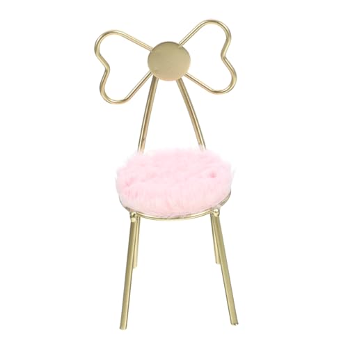 NOLITOY Miniatur-stuhlmodell Stühle Stuhlhussen Dekoration Puppenaugen Dekorativer Puppenstuhl Miniatur-stuhlmöbel Stuhlmodell Aus Metall Entzückender Miniaturstuhl Miniaturmöbel Eisen von NOLITOY