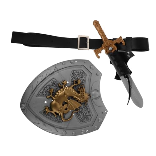 NOLITOY Mittelalterliches Ritterkostüm mit Römischem Schild Piratenschwert Verstellbarem Schwertgürtel und Robusten Cosplay-zubehör für Halloween Renaissance Rollenspielveranstaltungen von NOLITOY