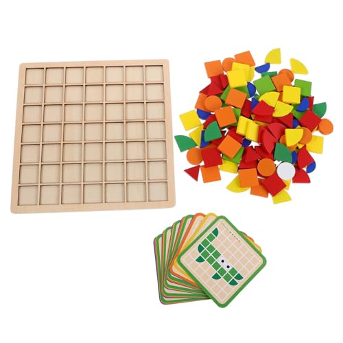 NOLITOY Montessori Holzspielzeug Teiliges Geometrische Musterblöcke für Logisches Hand Auge Koordination Vorschule Lernspielzeug Holzpuzzle von NOLITOY