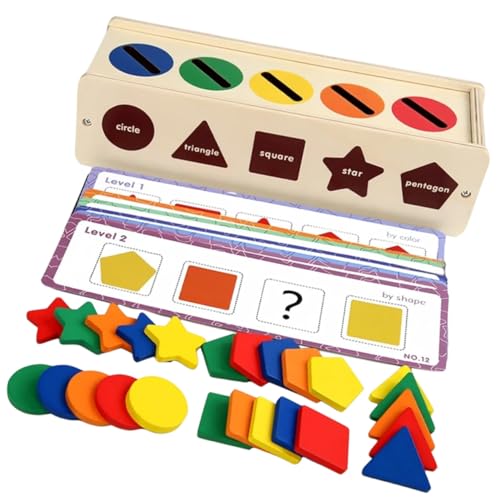 NOLITOY Montessori Kompakter Formensortierer Holz Bunter Sensorischer Lernkasten für Konzentration Farb Formerkennung Hand Auge koordination Kleinkinder NOLITOY Montessori Kompakter Formensortierer Holz Bunter Sensorischer Lernkasten für Konzentration Farb Formerkennung Hand Auge koordination Kleinkinder von NOLITOY