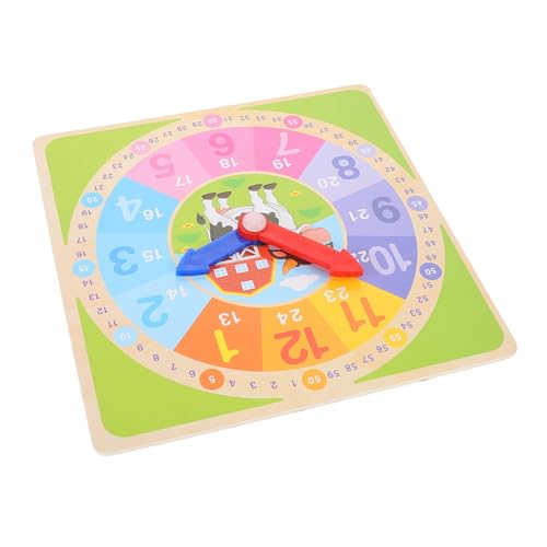 NOLITOY Multifunktionale Holz Lernuhr Bunte Zahlen Lernspielzeug Zeitverständnis Entwicklung für Kindergarten Grundschule von NOLITOY
