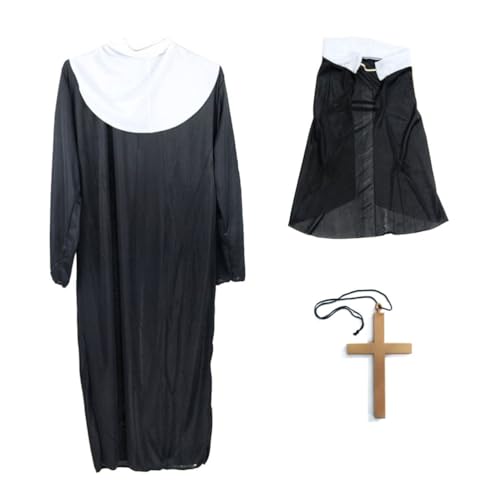 NOLITOY Nonne Cross Robe Kleid Nonne Cosplay Outfit Erwachsene Nonne Kostüm Kleid Blusen Für Frauen Schwarze Robe Schwarzes Kleid Top Cosplay Kostüme Damen Nonne Kostüm Halloween Kostüme NOLITOY Nonne Cross Robe Kleid Nonne Cosplay Outfit Erwachsene Nonne Kostüm Kleid Blusen Für Frauen Schwarze Robe Schwarzes Kleid Top Cosplay Kostüme Damen Nonne Kostüm Halloween Kostüme von NOLITOY