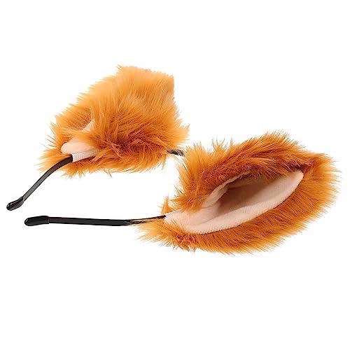 NOLITOY Plüsch Fuchsohren Stirnband Weiches Tierhaar Haarreif Bequemes Cosplay Accessoire für Kostüm Party und Alltag Unisex Kopfschmuck für Foto Requisiten und Geburtstagsfeiern von NOLITOY