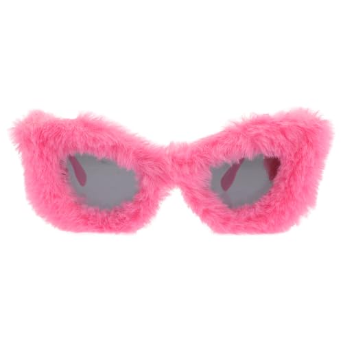 NOLITOY Plüsch Fuzzy Cat Eye Sonnenbrille Party Sonnenbrille Neuheit Brillen Lustige Eyewear Photo Booth Requisiten Geburtstagsfeier Favors Liefert Rosa von NOLITOY