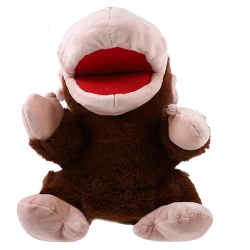 NOLITOY Plüsch Handpuppe AFFE mit Beweglichem Mund Weiches Tier für Interaktives Geschichtenerzählen Kreatives Puppenspiel für Eltern von NOLITOY