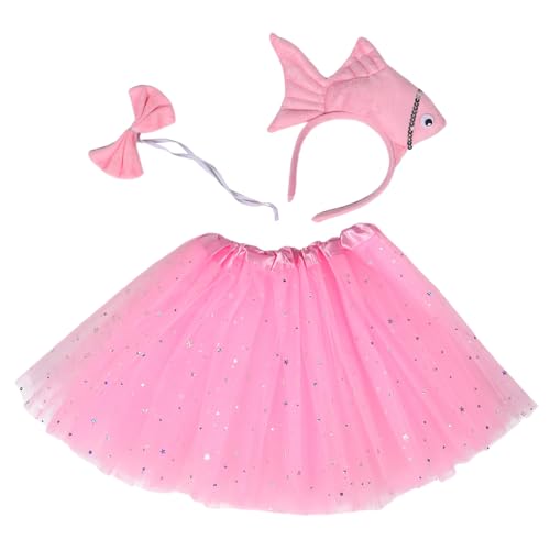 NOLITOY Plüsch Meerestier Kostümset mit Fisch Stirnband und Rock für Partys Halloween und Rollenspiele Fördert Kreativität und Vorstellungskraft von NOLITOY
