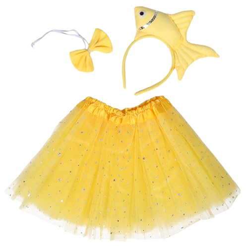 NOLITOY Plüsch Set für Meeresbewohner Kostüm Goldfisch Stirnband und Tüllrock für Halloween Partys und Alltag Fördert Kreativität und Rollenspiel von NOLITOY