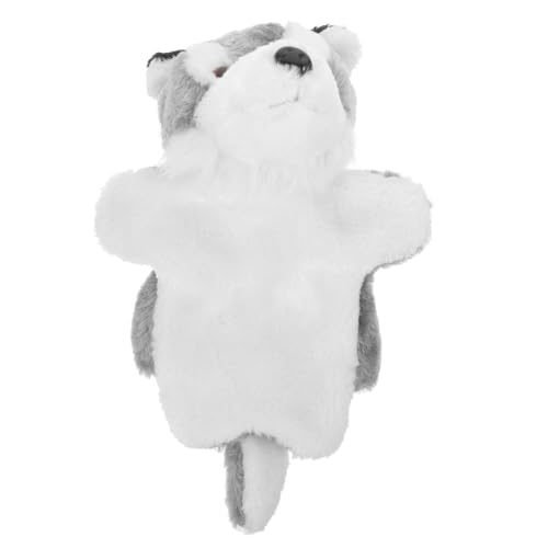 NOLITOY Plüsch Wolf Handpuppe Kuscheltier Tierisches Rollenspiel Puppentheater für Interaktiv Geschichten Erzählen Grauer Wolf von NOLITOY