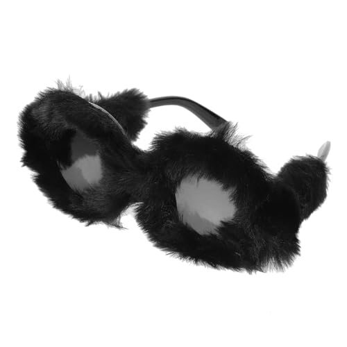 NOLITOY Plüsch-sonnenbrille Verrückt Party Überdimensioniert Betrüger Abs Plüsch-festivalbrille Gläser Led Lustig Trendy Erwachsene Funky Halloween Spaß Geformt Black Stk von NOLITOY