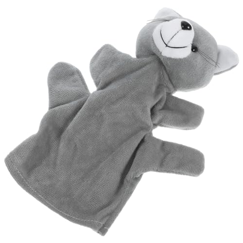 NOLITOY Plüschkatze Handpuppe für Kleinkinder Jahre Interaktive Tier fingerpuppe Weiches Plüschtier mit Fünf Fingeröffnungen Fördert Eltern Junge Mädchen bindung und Spielerisches Lernen von NOLITOY