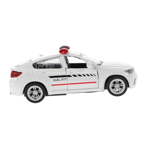 NOLITOY Polizei Auto Modell aus Metall mit Beweglichen Türen und Rädern Mini Polizeiauto für Interaktives Einsatzfahrzeug Realistische Miniatur für Jungs und Mädchen von NOLITOY