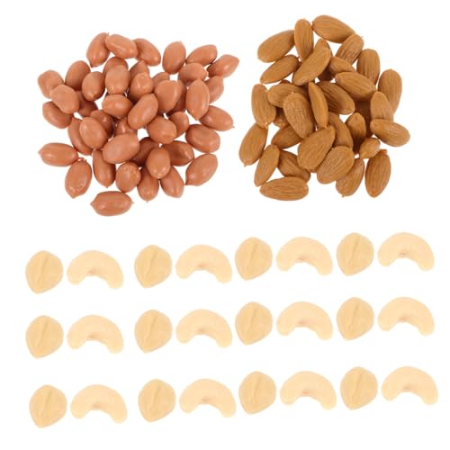 NOLITOY Realistische Miniatur deko aus Kunststoff Lebensechte Haselnuss Cashew Mandel und Erdnuss Modelle Glatte Oberfläche Handgefertigt für Puppenhaus DIY Basteln Küchen von NOLITOY