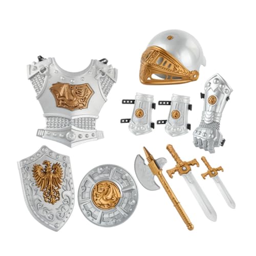 NOLITOY Ritterkostüm für Jungen 10 Stück Cosplay Mittelalterliche Verkleidung mit Schwertern Halloween Kostüm für Kinder Rollenspiel Outfit von NOLITOY