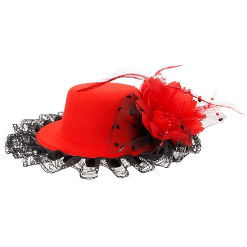 NOLITOY Roter Mini Hut mit Haarklammer Kleiner Fascinator für Damen Dekorativer Tea Party Kopfschmuck Leicht zu Tragen Langlebiges Material für Geburtstags und Festtagsaccessoire NOLITOY Roter Mini Hut mit Haarklammer Kleiner Fascinator für Damen Dekorativer Tea Party Kopfschmuck Leicht zu Tragen Langlebiges Material für Geburtstags und Festtagsaccessoire von NOLITOY