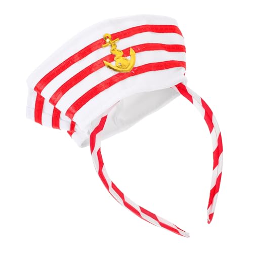 NOLITOY Rotes Matrosen haarreif Captain Hut Kopfband Originelles Segler Kostüm Party Cosplay Zubehör Für Erwachsene NOLITOY Rotes Matrosen haarreif Captain Hut Kopfband Originelles Segler Kostüm Party Cosplay Zubehör Für Erwachsene von NOLITOY