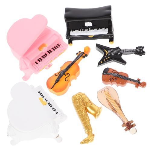 NOLITOY Sammlerfiguren 8st Ornamente Für Musikinstrumente Musikinstrument-Ornamente, Spielzeug Lernspielzeug Mini- Kleines Geigenmodell Miniaturgeige Harz Puppenhaus Instrumentengruppe von NOLITOY
