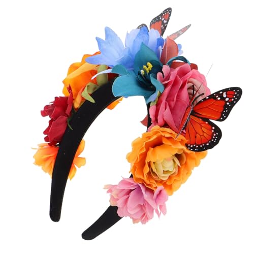 NOLITOY Schmetterling Haarreif mit Blumenmotiven Weiches Bequemes Material Stabiler Sitz für Karneval Party und Faschingskostüm Damen Vielseitiges Kopfaccessoire von NOLITOY