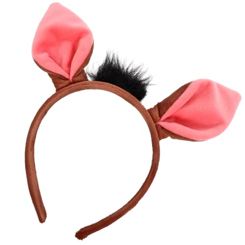 NOLITOY Schweineohren-Stirnbänder – Kinder-Schweinohren-Kopfbedeckung Plüschtier Cosplay-Haarreifen Kopfbedeckung Kopfbedeckung Waschgesicht-Haarband Für Frauen Mädchen Karneval von NOLITOY