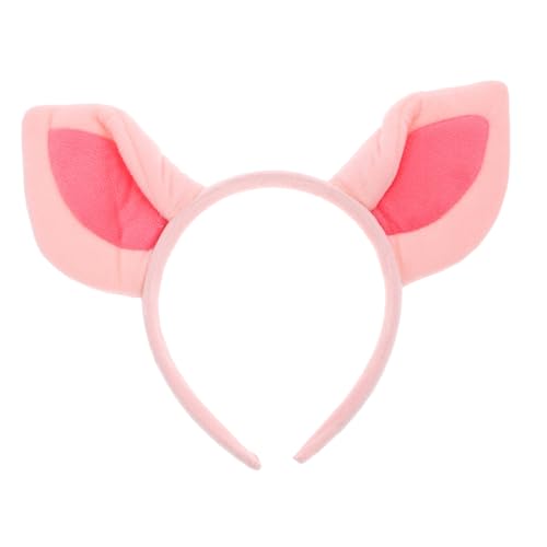 NOLITOY Schweineohren-Stirnband Tierhaarband Rosa Welpenohren-Kopfbedeckung Lustiger Kopfschmuck Für Cosplay Party Bühnenauftritt (Rosa) von NOLITOY