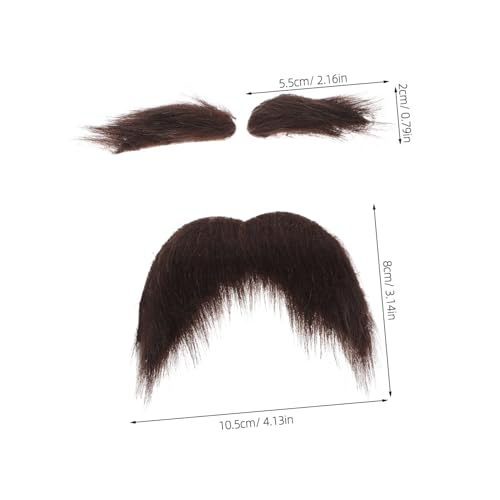 NOLITOY Selbstklebendes Schnurrbart Augenbrauen Set für Herren Cosplay Kostüm Zubehör Falscher Schnurrhaar und Aufklebbarer Schnurrbart für Party Theater Halloween und von NOLITOY