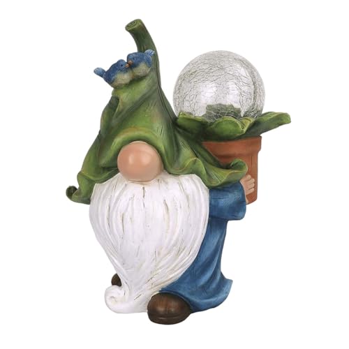NOLITOY Solarbetriebene Resin Gartendekoration Faceless Doll Lampe Wetterfest für Garten Balkon Terrasse Energiesparend und Dekorativ von NOLITOY