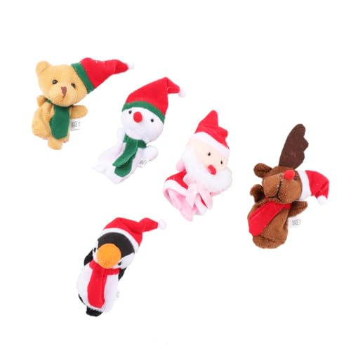NOLITOY Spielzeug Für Kinder 5st Marionette Geschenk Puppen Spielzeuge Kuscheltier Weihnachtsfingerpuppe Cartoon-Finger-Puppe Weihnachtliches Fingerspielzeug Kind Weihnachten Lehrmittel von NOLITOY