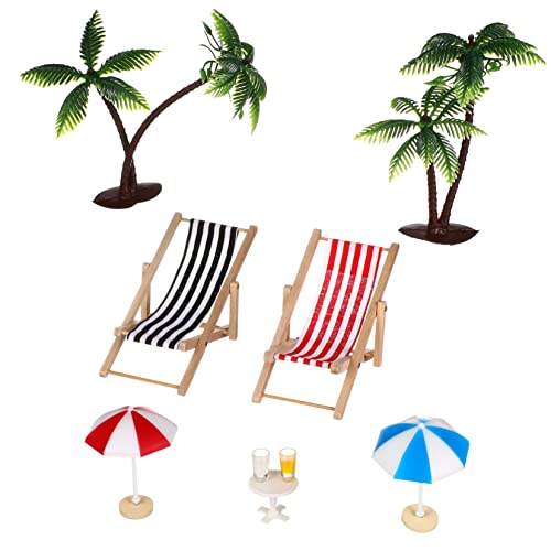 NOLITOY Strand Mikrolandschaft Set Möbel für Puppenhaus und Garten Kokospalmen Sonnenschirmen Liegestühlen Getränken und Runden für Kreative Deko NOLITOY Strand Mikrolandschaft Set Möbel für Puppenhaus und Garten Kokospalmen Sonnenschirmen Liegestühlen Getränken und Runden für Kreative Deko von NOLITOY