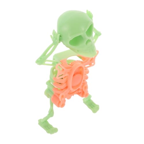 NOLITOY Tanzendes Skelett Gedrucktes Mini Skelett für Halloween Dekoration Aufziehbares Fun Toy Leuchtendem Grün Tischdeko für Erwachsene Kompakte für Vielseitige Nutzung von NOLITOY