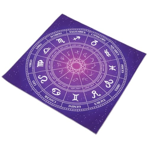 NOLITOY Tarot Tischdecke Mandala Design Altar Tuch für Wahrsagerei und Divination Strapazierfähiges Verschleißfestes Tarot Spiel Tischdecke mit Mystischem Tierkreis Motiv Vielseitig von NOLITOY