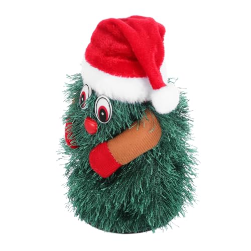 NOLITOY Tischweihnachtsbaum Mit Musik Und Tanz Elektrische Weihnachtspuppe Singendes Weihnachtsspielzeug Animiertes Spielzeug Für Feiertagsdekoration von NOLITOY