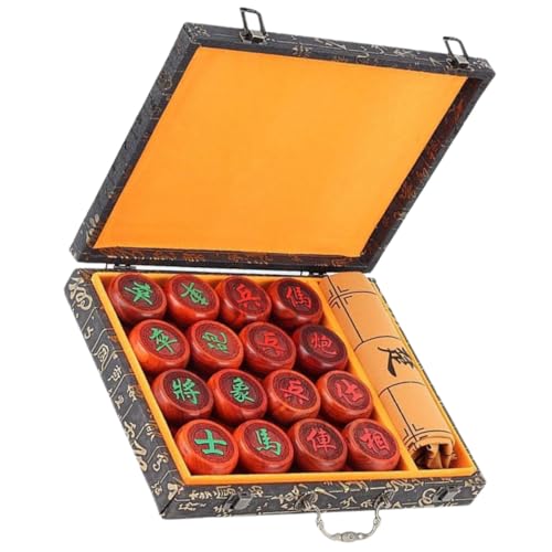 NOLITOY Traditionelles Chinesisches Schachspiel aus Hochwertigem Holz mit Leder Schachbrett Langlebiges Sicheres Familien Schachset für Erwachsene und Tragbar Edles Design NOLITOY Traditionelles Chinesisches Schachspiel aus Hochwertigem Holz mit Leder Schachbrett Langlebiges Sicheres Familien Schachset für Erwachsene und Tragbar Edles Design von NOLITOY