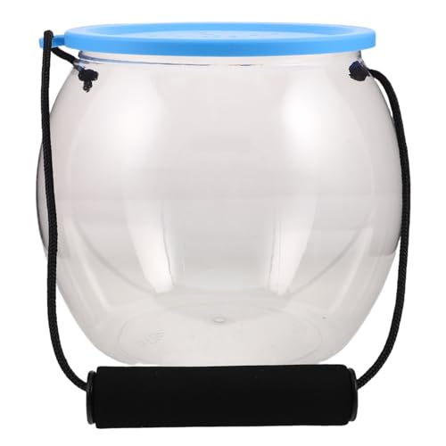 NOLITOY Transparenter Fischtransportbehälter mit Deckel und Robustem Griff Kompakter Tragbarer Meeresbeobachtungseimer für Krabben Muscheln und Kleine Meerestiere Widerstandsfähig gegen von NOLITOY